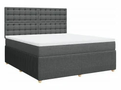 Clearance Cama box spring con colchón tela oscuro 180x200 cm Base De Cama De Láminas|Somier - 180X200Cm