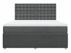 Clearance Cama box spring con colchón tela oscuro 180x200 cm Base De Cama De Láminas|Somier - 180X200Cm