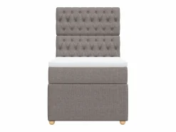 Clicnbuy Cama box spring con colchón tela gris taupe 90x190 cm