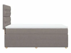 Clicnbuy Cama box spring con colchón tela gris taupe 90x190 cm