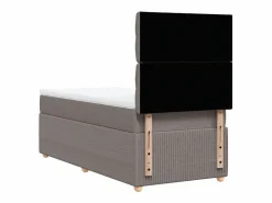 Clicnbuy Cama box spring con colchón tela gris taupe 90x190 cm