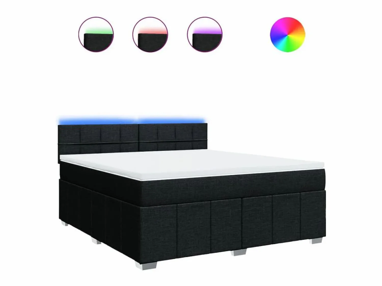 Hot Clicnbuy Cama box spring con colchón tela 180x200 cm Negro