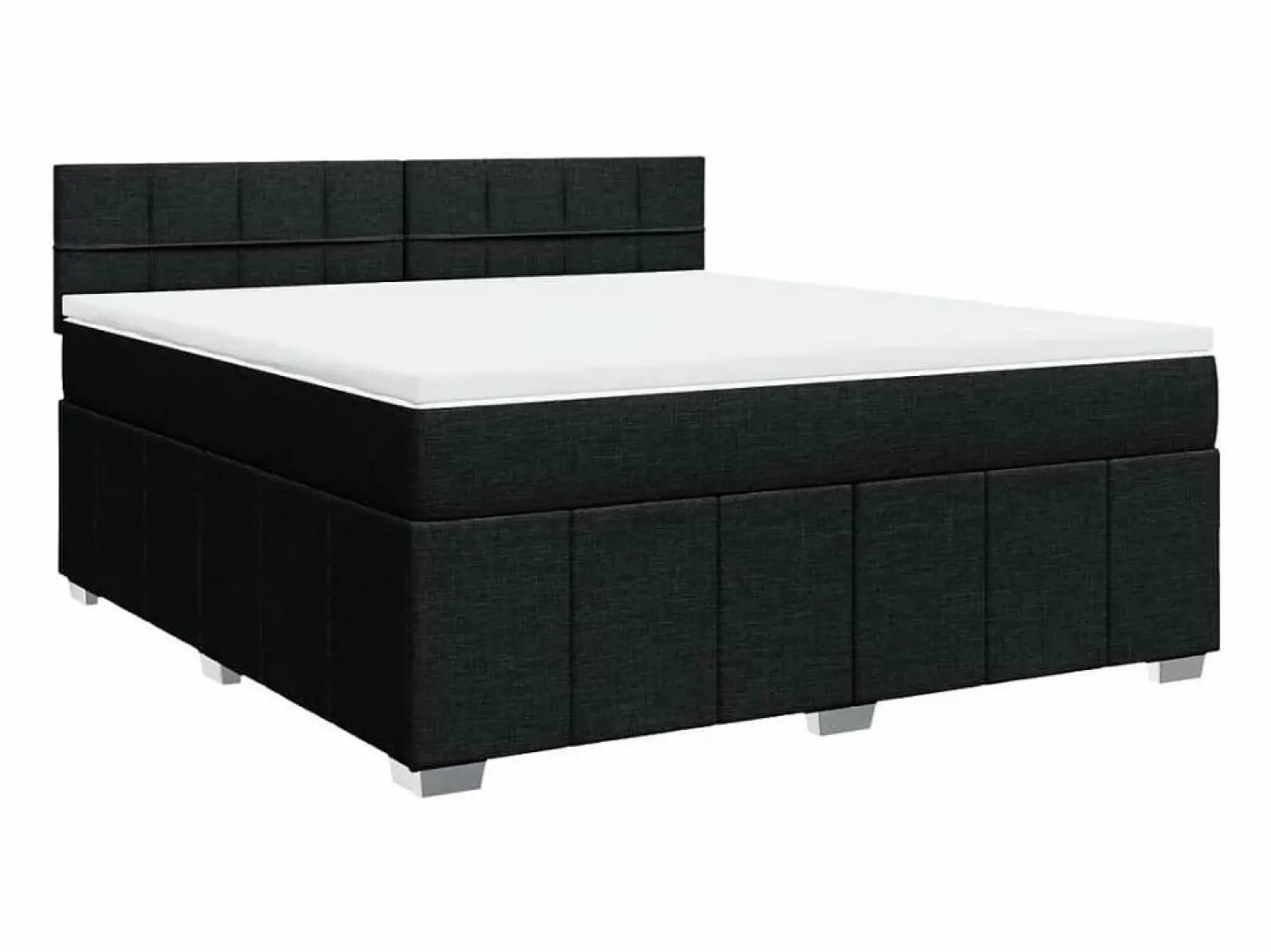 Hot Clicnbuy Cama box spring con colchón tela 180x200 cm Negro