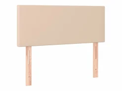 Clicnbuy Cama box spring con colchón cuero sintético capuchino 120x190cm