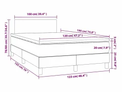 Clicnbuy Cama box spring con colchón cuero sintético capuchino 120x190cm