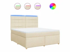 Clicnbuy Cama box spring con colchón tela color 180x200 cm