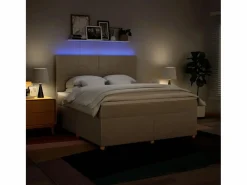 Clicnbuy Cama box spring con colchón tela color 180x200 cm