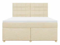 Clicnbuy Cama box spring con colchón tela color 180x200 cm