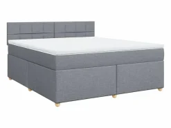 Discount Clicnbuy Cama box spring con colchón tela claro 180x200 cm Gris