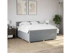 Discount Clicnbuy Cama box spring con colchón tela claro 180x200 cm Gris
