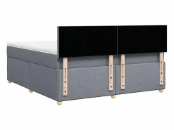Discount Clicnbuy Cama box spring con colchón tela claro 180x200 cm Gris