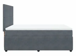 Hot Clicnbuy Cama box spring con colchón terciopelo oscuro 140x190 cm Gris