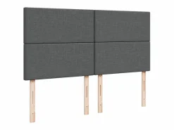Clicnbuy Cama box spring con colchón tela oscuro 180x200 cm