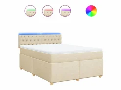Clicnbuy Cama box spring con colchón tela color 160x200 cm