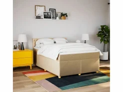 Clicnbuy Cama box spring con colchón tela color 160x200 cm