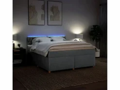 Clearance Cama box spring con colchón tela claro 180x200 cm Somier - 180X200Cm
