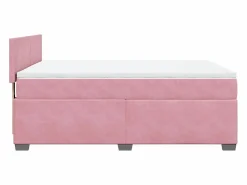 Online Clicnbuy Cama box spring con colchón terciopelo 160x200 cm Rosa