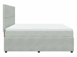 Clicnbuy Cama box spring con colchón terciopelo claro 180x200 cm