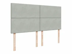 Clicnbuy Cama box spring con colchón terciopelo claro 180x200 cm