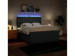 Clicnbuy Cama box spring con colchón tela 180x200 cm