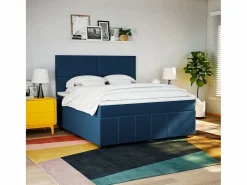 Clicnbuy Cama box spring con colchón tela 180x200 cm
