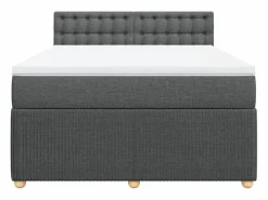 Online Clicnbuy Cama box spring con colchón tela oscuro 160x200 cm Gris