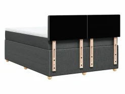Online Clicnbuy Cama box spring con colchón tela oscuro 160x200 cm Gris