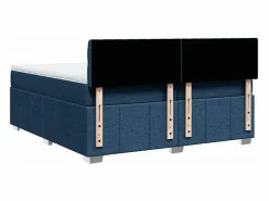 Best Clicnbuy Cama box spring con colchón tela 200x200 cm Azul