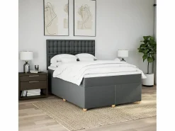 Sale Cama box spring con colchón tela oscuro 160x200 cm Somier - 160X200Cm