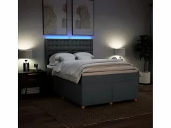 Sale Cama box spring con colchón tela oscuro 160x200 cm Somier - 160X200Cm