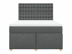 Sale Cama box spring con colchón tela oscuro 160x200 cm Somier - 160X200Cm