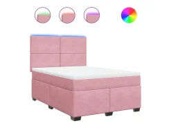 Clicnbuy Cama box spring con colchón terciopelo 160x200 cm