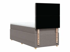 Clearance Clicnbuy Cama box spring con colchón tela gris taupe 90x190 cm Topo