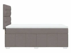 Outlet Cama box spring con colchón tela gris taupe 90x190 cm Somier - 90X190Cm