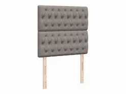 Outlet Cama box spring con colchón tela gris taupe 90x190 cm Somier - 90X190Cm