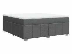 Discount Clicnbuy Cama box spring con colchón tela oscuro 180x200 cm Gris