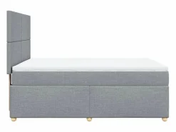 Clearance Clicnbuy Cama box spring con colchón tela claro 160x200 cm Gris