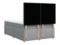 Clearance Clicnbuy Cama box spring con colchón tela claro 160x200 cm Gris