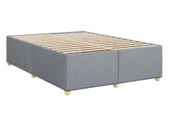 Clearance Clicnbuy Cama box spring con colchón tela claro 160x200 cm Gris