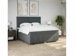 New Cama box spring con colchón tela oscuro 180x200 cm Somier - 180X200Cm
