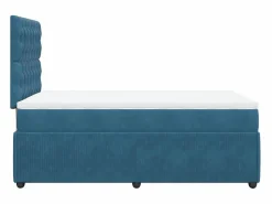 Clearance Clicnbuy Cama box spring con colchón terciopelo oscuro 120x200 cm Azul