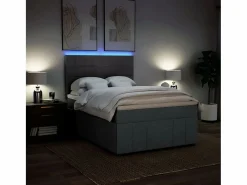 Best Cama box spring con colchón tela oscuro 160x200 cm Somier - 160X200Cm