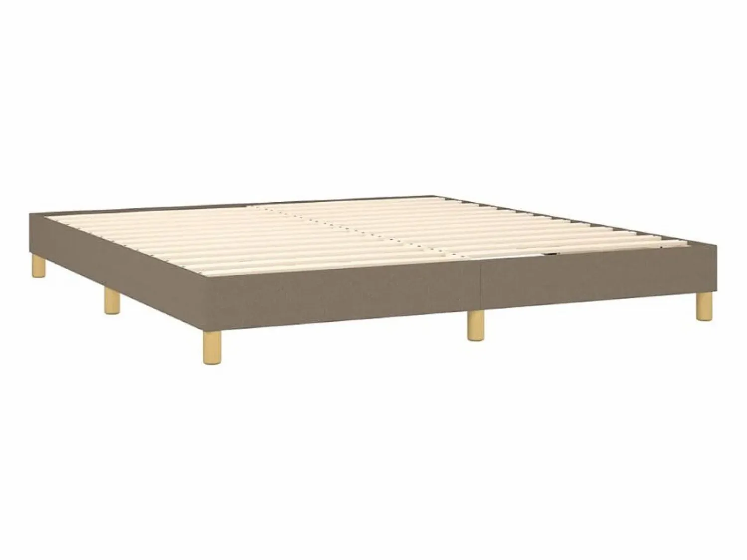 Clicnbuy Cama box spring con colchón LED tela gris taupe 180x200 cm