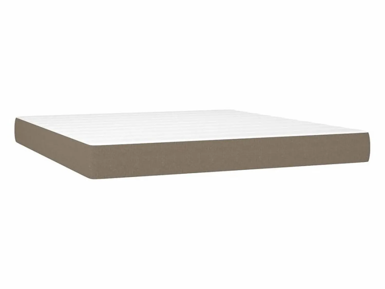 Clicnbuy Cama box spring con colchón LED tela gris taupe 180x200 cm