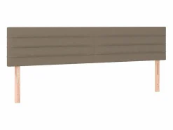 Clicnbuy Cama box spring con colchón LED tela gris taupe 180x200 cm