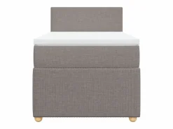 New Clicnbuy Cama box spring con colchón tela gris taupe 90x190 cm Topo