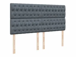 Clicnbuy Cama box spring con colchón terciopelo oscuro 180x200 cm