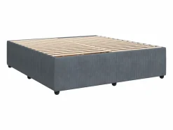 Clicnbuy Cama box spring con colchón terciopelo oscuro 180x200 cm