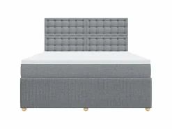 Hot Cama box spring con colchón tela claro 180x200 cm Somier - 180X200Cm