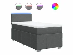 New Cama box spring con colchón tela oscuro 90x190 cm Somier - 90X190Cm